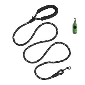 Rope Dog Leash, 6ft Heavy Duty Dog Leash with Comfortable Padded Handle, Strong Nylon Thick Leash with Reflective Threads, Dog walking and Training Le