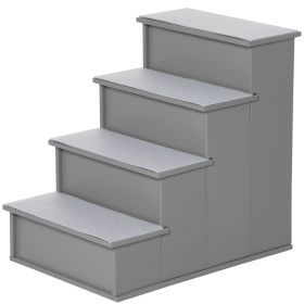 Pet Stairs Dog Steps for Couch Bed with Cushioned Cover Grey