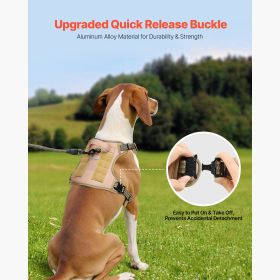 Dog Harness for Large Dogs, No Pull Tactical Dog Harness Adjustable Pet Vest, with Handle, Metal Rings, Buckles, Reflective Stitching Nylon Oxford Fab