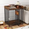 27.5 Inch Dog Crate Furniture with Wheels for Puppies