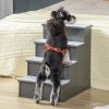 Pet Stairs Dog Steps for Couch Bed with Cushioned Cover Grey