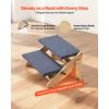 Wood Pet Stairs, 2-Step Dog Stairs for Beds, Sofa & Cars, 110lbs Load Capacity, Floded Flat Design, Stable & Sturdy Cat & Dog Step Ladder for Small Me
