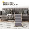 Dog Ramp, Folding Pet Ramp, 4 Adjustable Height from 15" to 19", Dog Step with Side Rails for Small to Large Pets