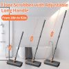 Scrub Brush with Long Handle, Floor Scrub Brush Squeegee Broom for Cleaning