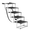 Dog Stair for Cars, Wide 5-step Dog Car Steps, Folding Dog Car Ramp with Nonslip Surface, Portable Pet Steps Lightweight Aluminum for Car, SUV and Tru