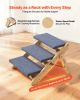 Wood Pet Stairs, 3-Step Dog Stairs for Beds, Sofa & Cars, 150lbs Load Capacity, Floded Flat Design, Stable & Sturdy Cat & Dog Step Ladder for Small Me