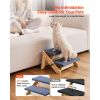 Wood Pet Stairs, 2-Step Dog Stairs for Beds, Sofa & Cars, 110lbs Load Capacity, Floded Flat Design, Stable & Sturdy Cat & Dog Step Ladder for Small Me
