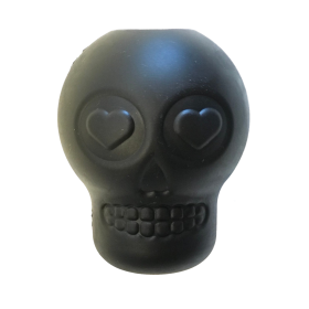 Sugar Skull Dog Chew Toy & Treat Dispenser (Color: black)