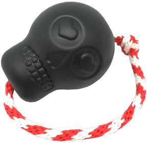 USA-K9 Skull Dog Chew Toy & Treat Dispenser (Color: black)