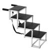 Dog Stair for Cars, Wide 4-step Dog Car Steps, Folding Dog Car Ramp with Nonslip Surface, Portable Pet Steps Lightweight Aluminum for Car, SUV and Tru