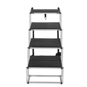 Dog Stair for Cars, Wide 4-step Dog Car Steps, Folding Dog Car Ramp with Nonslip Surface, Portable Pet Steps Lightweight Aluminum for Car (Default: Default)