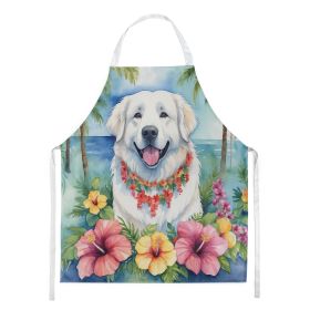 Luau Apron Cooking Kitchen Server Baking Crafts Gardening for Adult Women Men, Unisex, Large, Multicolor (Breed: Great Pyrenees)