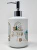 Dog in Bathtub Ceramic Soap Dispenser Hand Soap Dispenser Pump Bottles for Bathroom Kitchen, Empty Refillable Liquid Soap Container