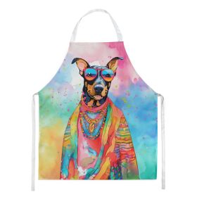Hippie Dawg Apron Cooking Kitchen Server Baking Crafts Gardening for Adult Women Men, Unisex, Large, Multicolor (Breed: Doberman Pinscher)