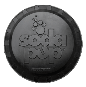 Bottle Top Flyer Rubber Frisbee for Heavy Chewers | USA Made (Color: black, size: large)
