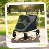 Dog Stroller for Large Dogs Up to 66 LBS with All-Terrain Spring Suspension, 8-Position Adjustable Handle