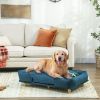 Raised Dog Couch with Comfortable Cushion, Pine Wood Legs, Foot Pads, for Large-Sized Dogs Indoor Use,