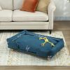 Raised Dog Couch with Comfortable Cushion, Pine Wood Legs, Foot Pads, for Large-Sized Dogs Indoor Use,
