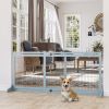 Freestanding Pet Gate Extra Wide Adjustable Dog Fence