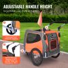 Dog Bike Trailer, 2-in-1 Pet Stroller Cart Bicycle Carrier, Easy Folding Cart Frame with Quick Release Wheels