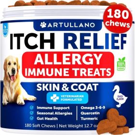 Dog Allergy Relief Chews Itching Skin Relief For Dogs Fish Oil 3 Seasonal Allergies Pills Skin & Coat Anti ItchHot Spots Tr (Option: Artullano)