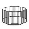 8-Panel Extra Wide Baby Gate Adjustable Pet Safety Fence with Auto-close Door
