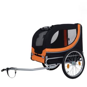 Large Folding Bike Trailer for Dogs – 66LB Capacity All-Terrain Pet Carrier, Durable Steel Frame for Cycling, Jogging, Camping & Outdoor Adventures (Color: as Pic)