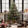 8-Panel Extra Wide Baby Gate Adjustable Pet Safety Fence with Auto-close Door