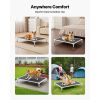 Elevated Dog Bed for Large Dogs, Portable Raised Dog Cot with Aluminum Tube Metal Frame and Breathable Textilene Mesh